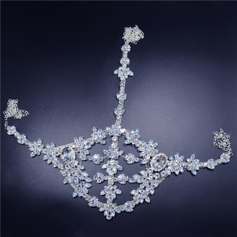 Handmade Crystal Half Face Jewelry Cosplay Party Props Girl Birthday Gift