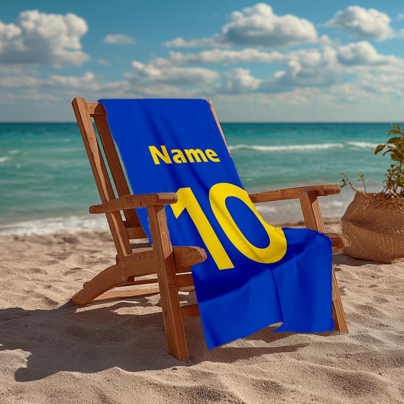 Custom Name Ultra-Soft Beach Towel with 10 Theme,Ideal for Pool - Camping, Diving - Perfect Travel Essential, Vibrant Beach Towel.