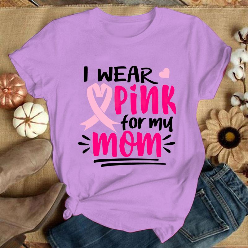 New Breast Cancer Printing T Shirts Fashion Short Sleeve T Shirt Summer Casual Loose T-Shirt