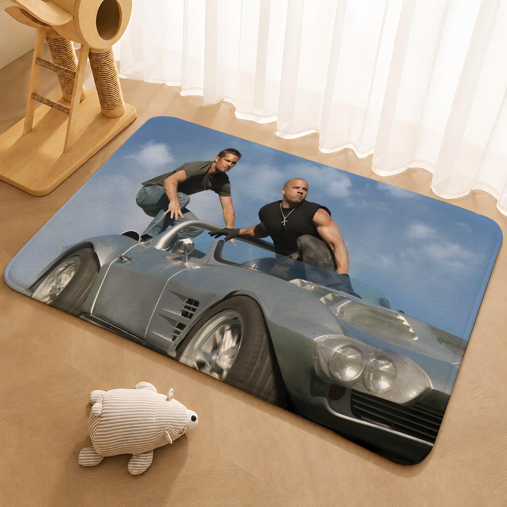 The Fast And The Furious Movie Floor Mat Floor Mat Soft Flannel Non-Slip Door  Rug for Living Room