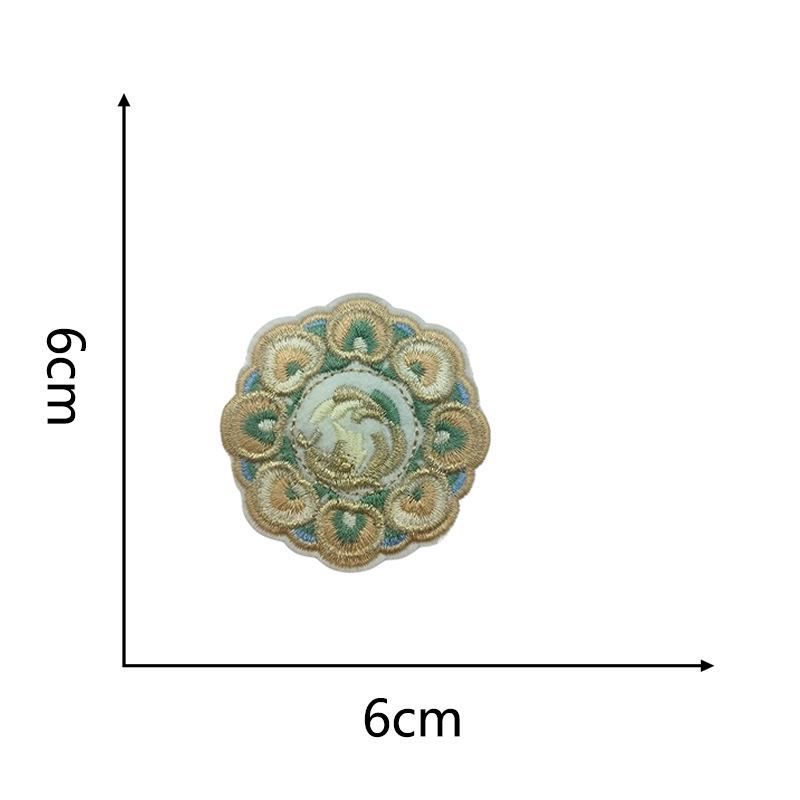 Round Butterfly Flower Embroidery Cloth Patches - Fashionable Decorative Stickers for Clothing Repair