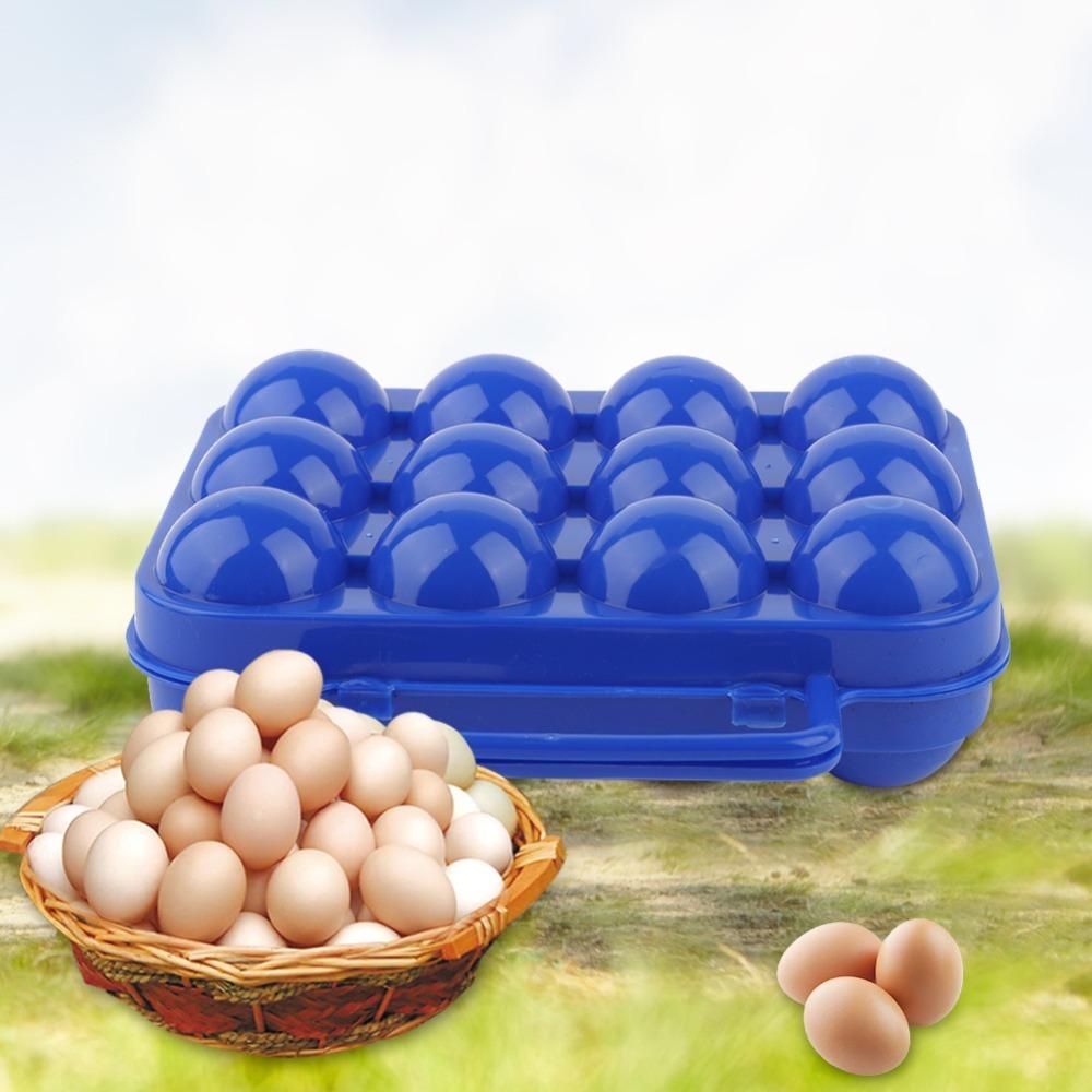 

2PCS Compact Egg Tray With Handle Eggs Holder Household Storage Eggs Organizer Kitchen Use синий