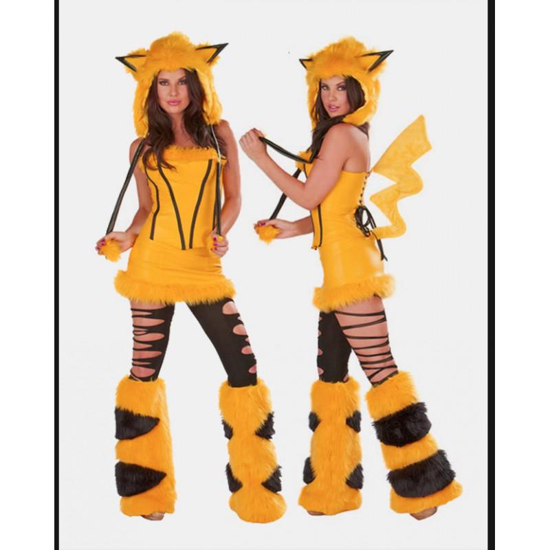 Halloween Tier-Cosplay-Kostüme Wolf Bär Leopard Katze Fuchs Tiger Pelzige Outfits Rollenspiel