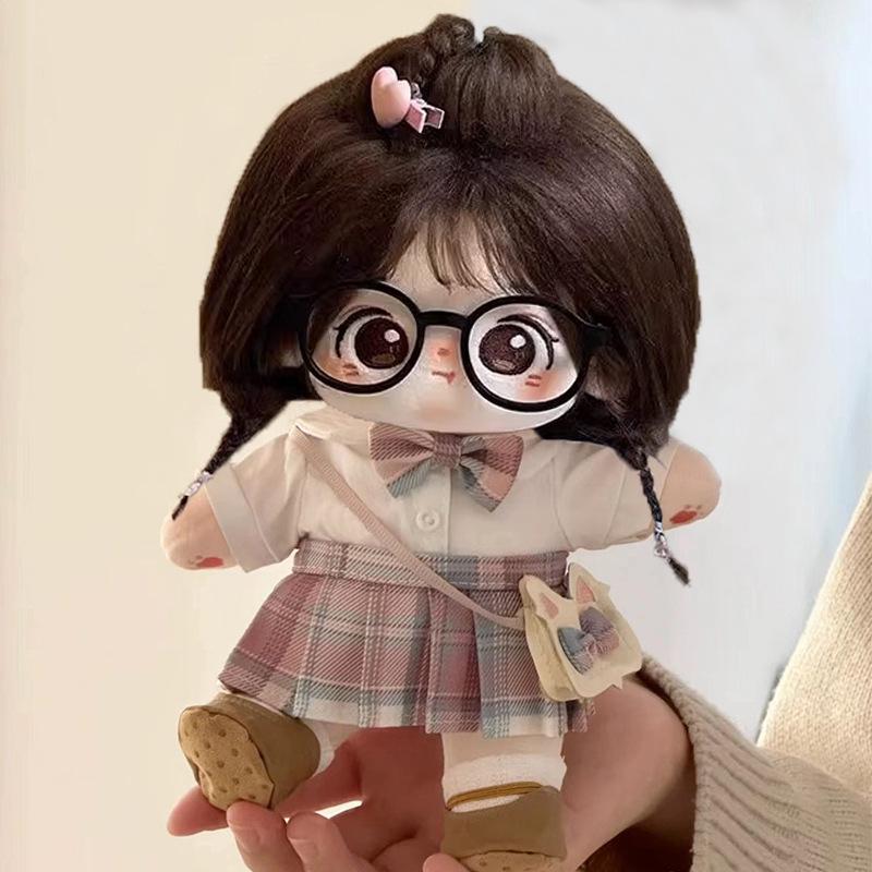 20cm Girl Doll Dress-Up Set - Cotton Outfits & Accessories for Female Friend Gift