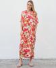 Summer Plus Size Loose Fit Vacation V-Neck Short Sleeve Maxi Dress Women Beach