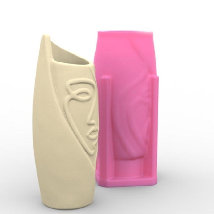 Delicate Half Face Vase Silicone Mold Artistic Half Face Vase Silicone Mold Handmade Succulent Pots and Planter Moulds