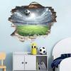 Self Adhesive Wall Sticker 3D Soccer Field Creative Design for Kids Room Bedroom Background Decor