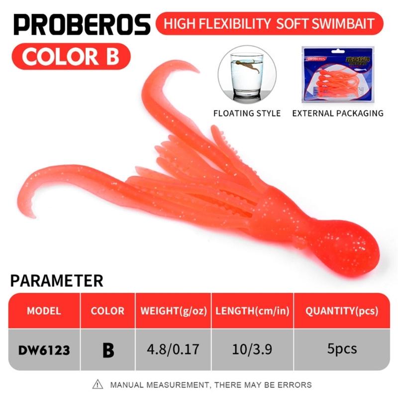 5pcs Floating Fishing Lures Squid Jig Soft Baits Silicone Artificial Baits Swimbaits Fishing Accessories