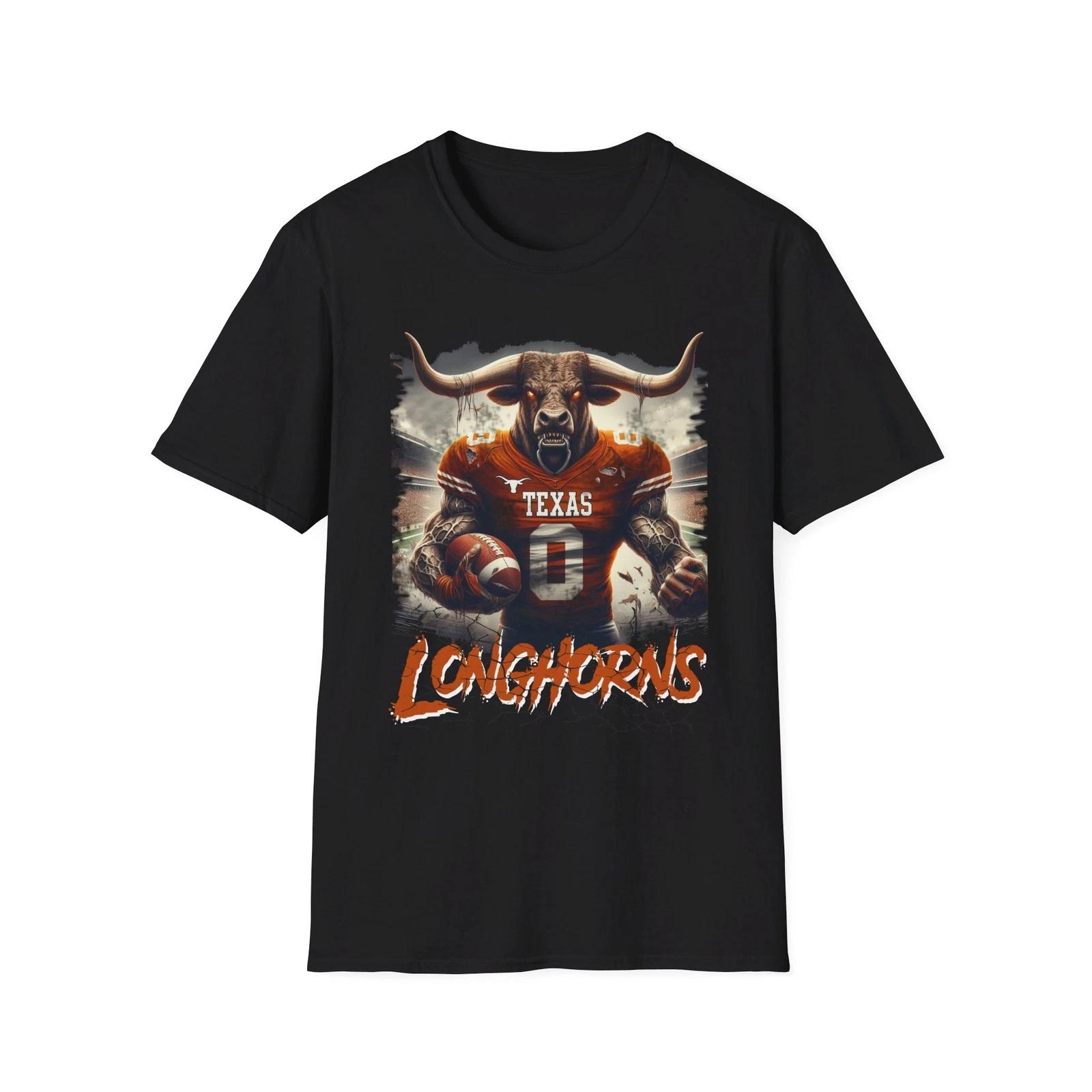 Футболка-мэшап ужасов Texas Longhorns - Hook  Em с жутким поворотом L