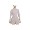 Nike T Shirts Women's Blended Gray Brown Turtleneck Moderate Straight Fit DV7881-272