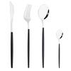Drmfiy Pink Silver Stainless Steel Dinnerware Set Fork Knife Soup Ice Spoon Cutlery Set Western Flatware Kitchen Silverware Set