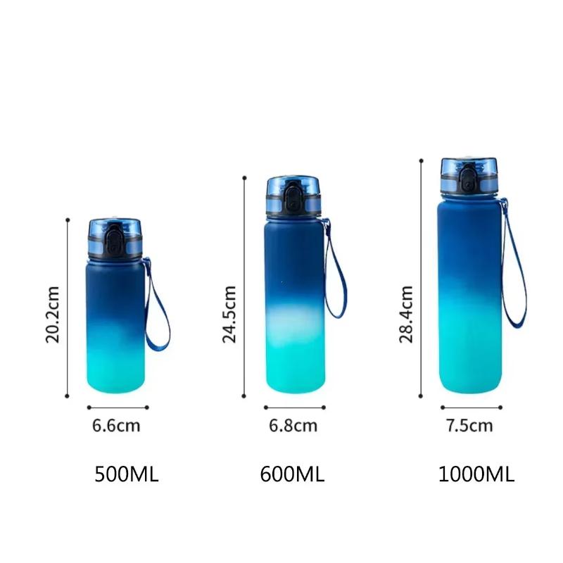 1 liter sportvattenflaska stor kapacitet män kvinnor sommar bärbar plastflaska för utomhusresor Fitness Dryckesartiklar