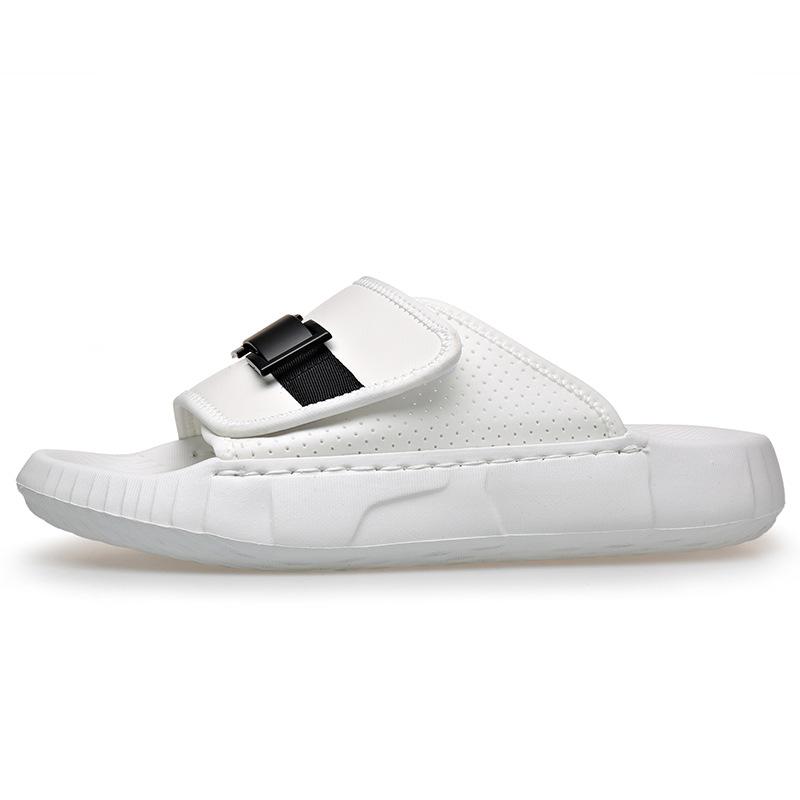 Fashion 2025 New Designer Leather Slippers for Men Summer Wear Men's Beach Shoes Sports Leisure Wear-resistant Breathable Flip-flops Man