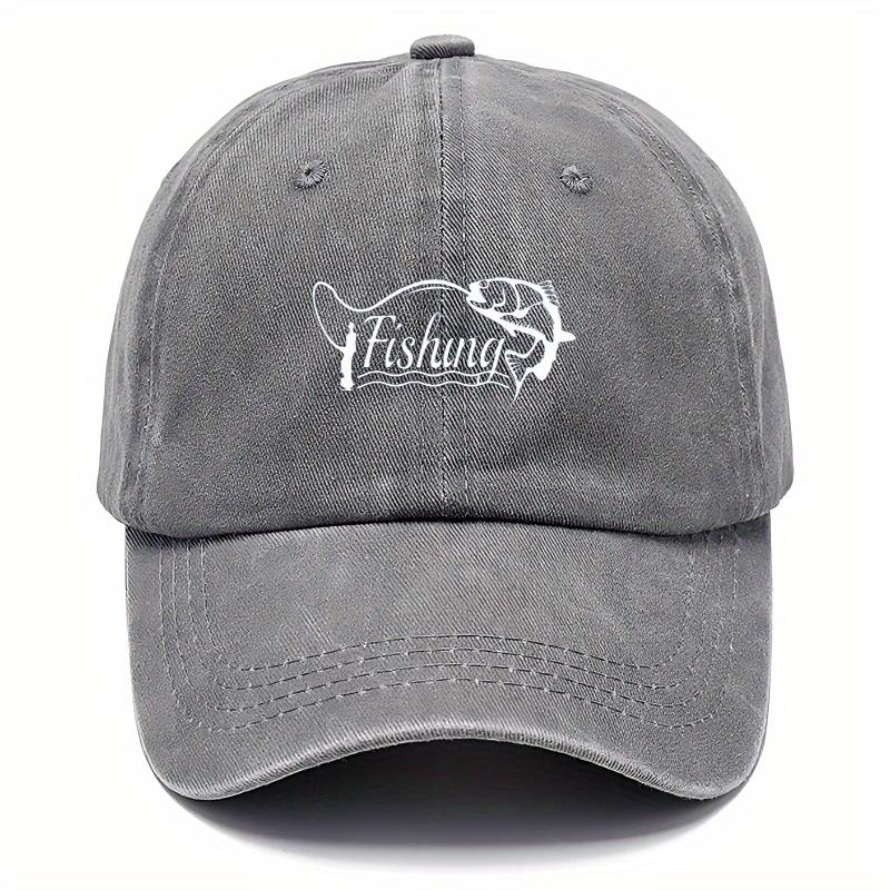 pc Retro FishingThemed Baseball Cap Compatible for   Lightweight Adjustable Outdoor Hat with Fish  Rod Design HandWashed
