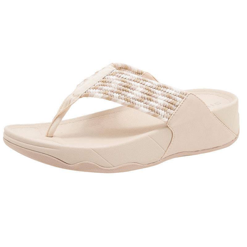 2025 Summer New Sandals For Women Light Sports Style Comfortable Rubber Large-Sized Thick-Soled Slippers Breathable Slope Heel