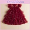 Princess Girl Summer Dress With Glitter Sequins For Toddler Girls Ages 3 To 8