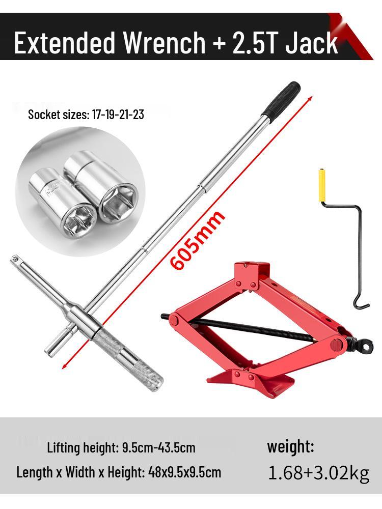 Effort-Saving Cross Tire Wrench and Socket Tool Set for Tire Changing
