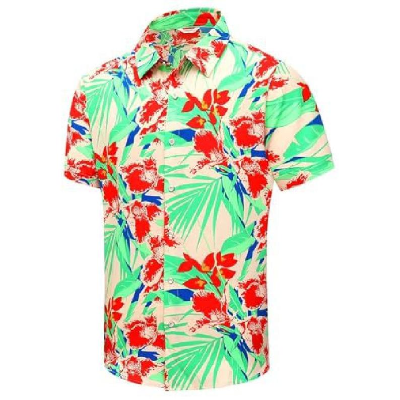 Men's Hawaiian Shirt Summer Beach Casual Short Sleeve Shirt