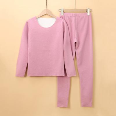 2 Pcs/Set Winter Woemn Thermal Underwear Set Round Neck Seamless Long Sleeve Warm Slim Fit High Elastic Cold Weather Pajamas Set Homewear Clothing