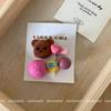 Korean Flocked Teddy Bear Snap Clips - Cute Colorful Felt Ball Hair Clips for Babies & Kids