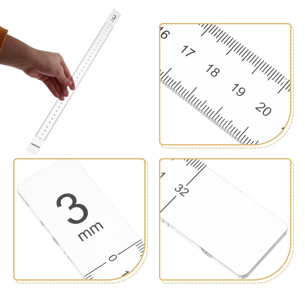 1 Pair Acrylic Dough Thickness Ruler Baking Rolling Pin Guide Stick Measuring Biscuit Leveling Dough Tool Biscuit Leveling Ruler
