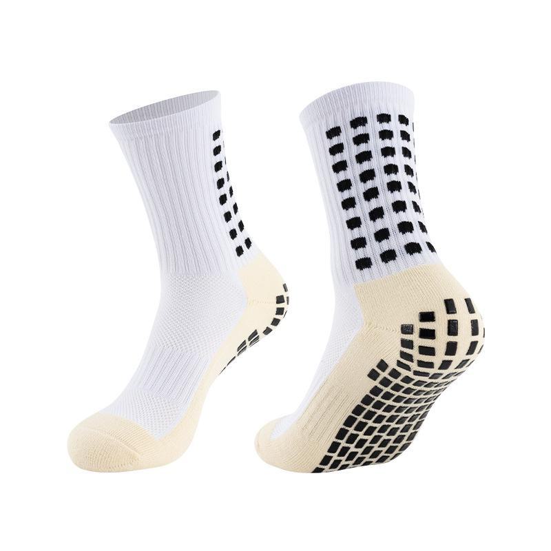 Unisex Mid-Tube Non-Slip Quick-Dry Football Socks - Breathable, Sweat-Absorbing, Thick Towel Design for Students and Adults.