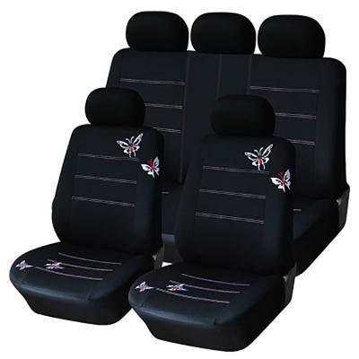 Butterfly Embroidered Car Seat Cover Universal Fit Most Vehicles Seats Interior Accessories Black Seat Covers