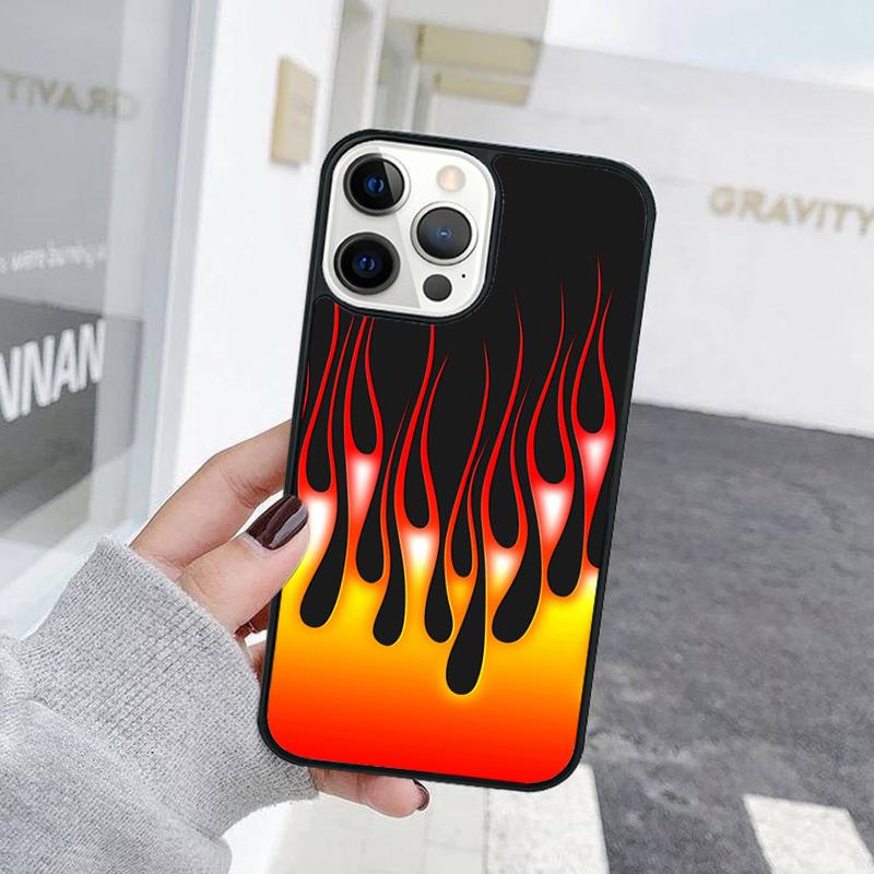 Matte Flames Phone Case For iPhone 17 Air 15 16 Cover  11 13 14 Pro Max 12 Plus Max Fundas
