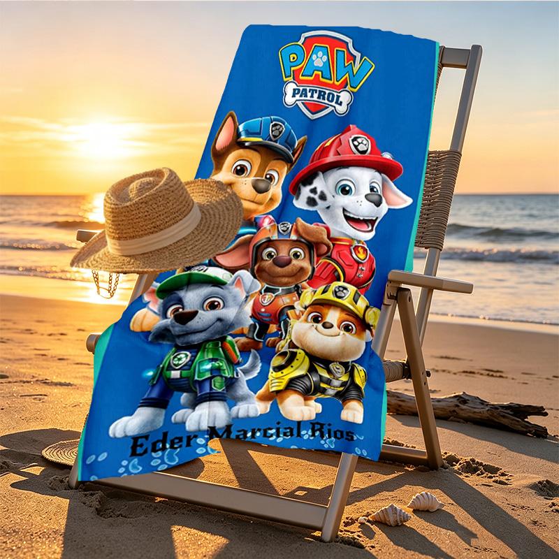PAW Patrol Print Beach Towel Design, Soft, Lightweight. for Home Bathroom, Spa, Pool, Yoga, Surfing, Camping, Gift for Family, Friend