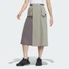 Adidas City Escape Cargo Skirt Color Block Logo Split Sports Midi Skirt Women Skirts Pebble-Grey JE8585