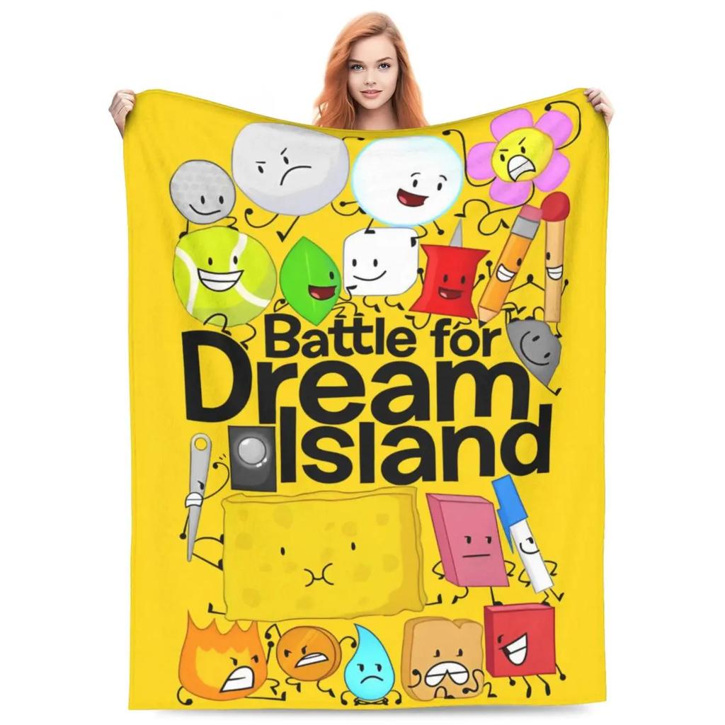 BFDI Inanimate Insanity Alle Charaktere Cartoon-Decke Battle for Dream Island Decke Bettwäsche Büro Weiche Schlafzimmer-Steppdecke