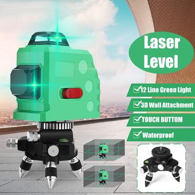 12 Linien Neues 360 Horizontal Vertikal Kreuz 3D Grünes Licht Laser Nivelliergerät Selbstnivellierend Messen Super Starker Laserstrahl