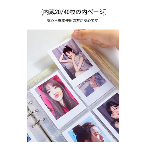 TAKEY Card File, Cute Trading Card Case with Clear Window, Perfect for Korean Idol Cards, Photos, and More, Perfect As a Gift with Accessories (Pink [
