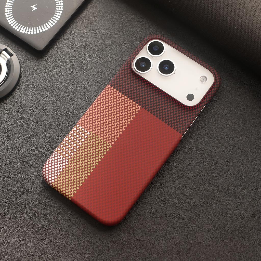 Ultra Thin Carbon Fiber Texture PC Case for For Iphone 17 Air 16 Plus 1 14 13 12 Pro Max Magnetic Borderless Cooling Cover