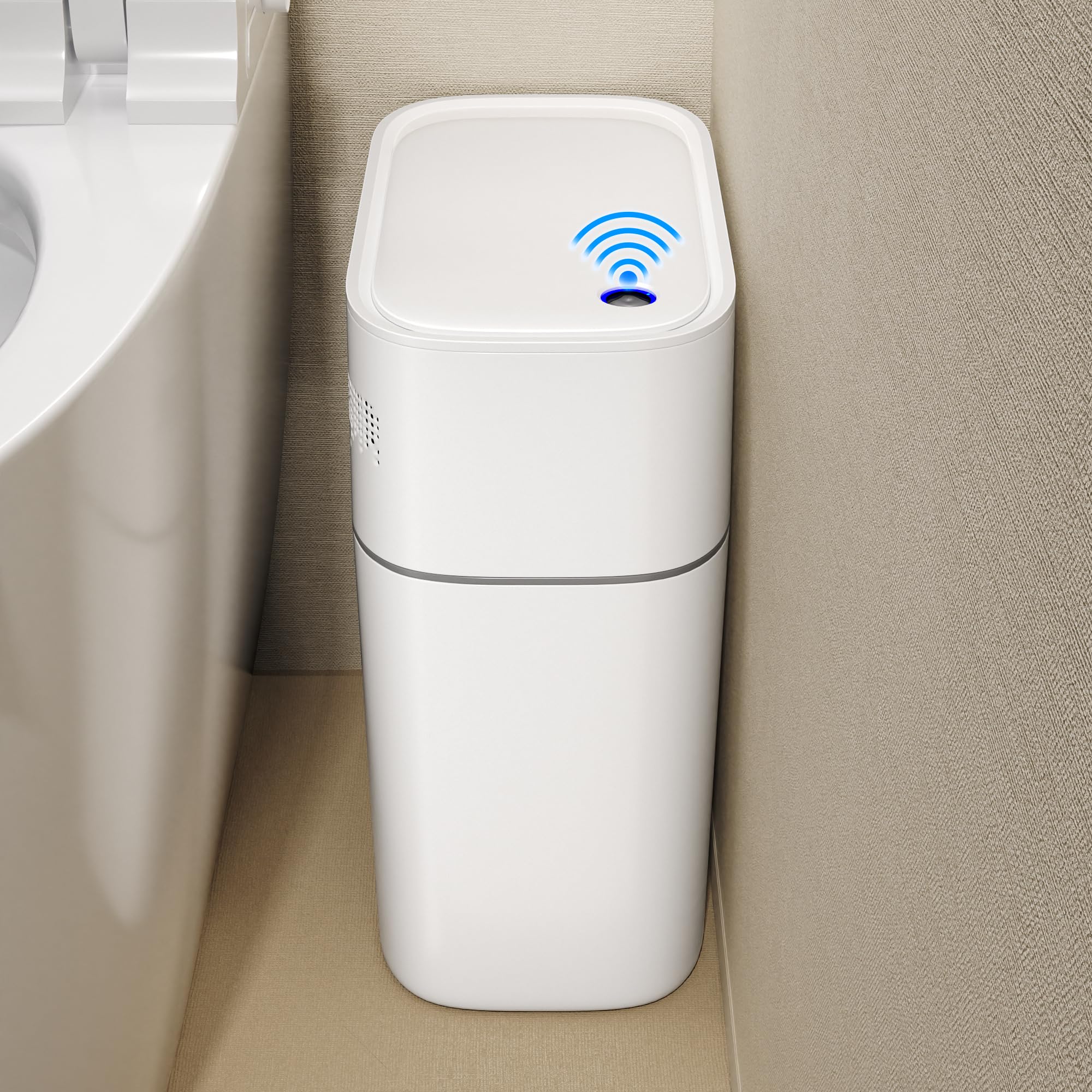 

CTIME Автоматическое мусорное ведро 9 л с автоматическим мешком для мусора Тонкая мусорная корзина для домашнего использования в и туалетах Ведро, Крышка, Активируется сенсором, Подходит, Устойчиво к запахам, Бесшумное,