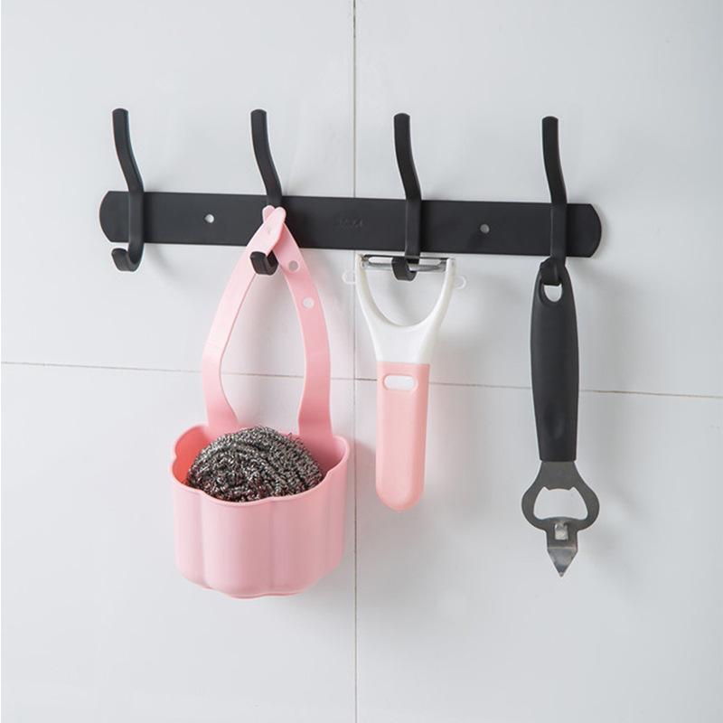 Kuchyňský dřez Odkapávací stojan Držák mýdlové houby Závěsný úložný koš do koupelny Nastavitelný držák baterie Kuchyňské doplňky