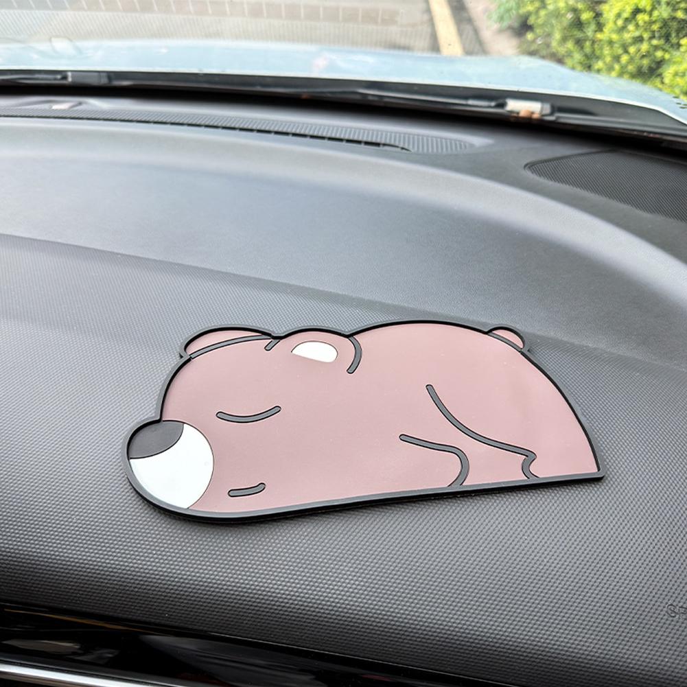 Car Anti-Skid Mat Cute Cartoon Dashboard Non-Slip Pad PVC Mat Heat-Resistant Washable Dashboard Pad For Phone Key Card Holder