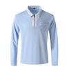 Neues Herren Herbst Langarm Revers Mode Schlank Tasche Herren Spleiß T-Shirt Polo Oberteile