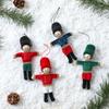 Classical Fabric Nut Cracker Soldier Figures Christmas Tree Hanging Ornaments Holiday Home Decoration