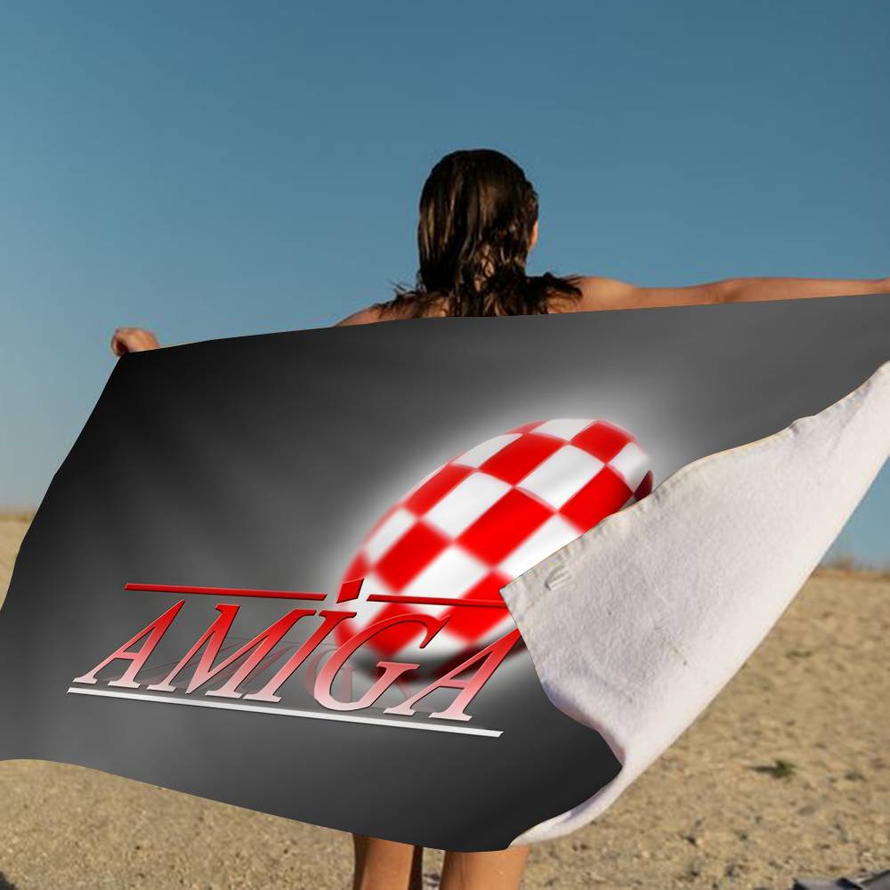 

Amiga Logo Fashion Microfiber Blanket Quick Drying Beach Towels Oversized Printing Super Absorbent Pool Towel Blanket W40*H60(CM)