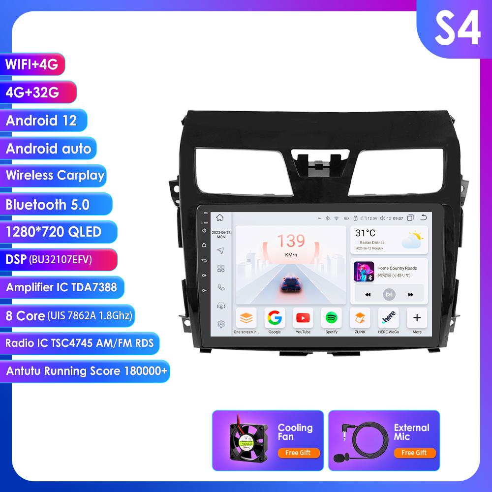 

Ossuret Intelligent 10.1 Android 14 Wireless Carplay for Nissan ALTIMA TEANA 3 2013 - 2018 2din Car Multimedia Player GPS Navi Stereo RDS BT DSP 4G S4 8Core 4G 32G