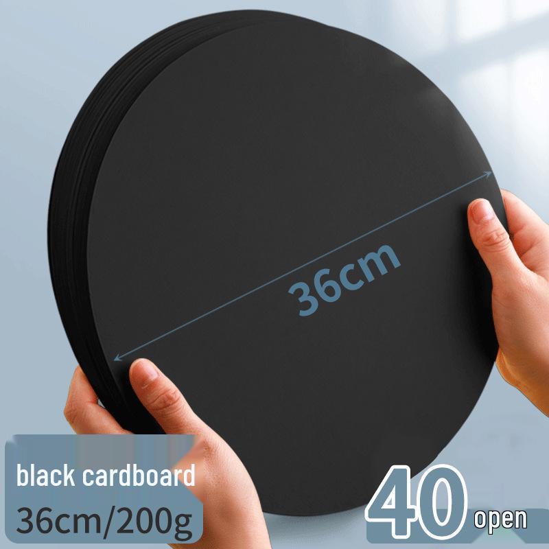 Thickened Black Cardstock Art Paper for Crafts and Drawing - Eighth Size