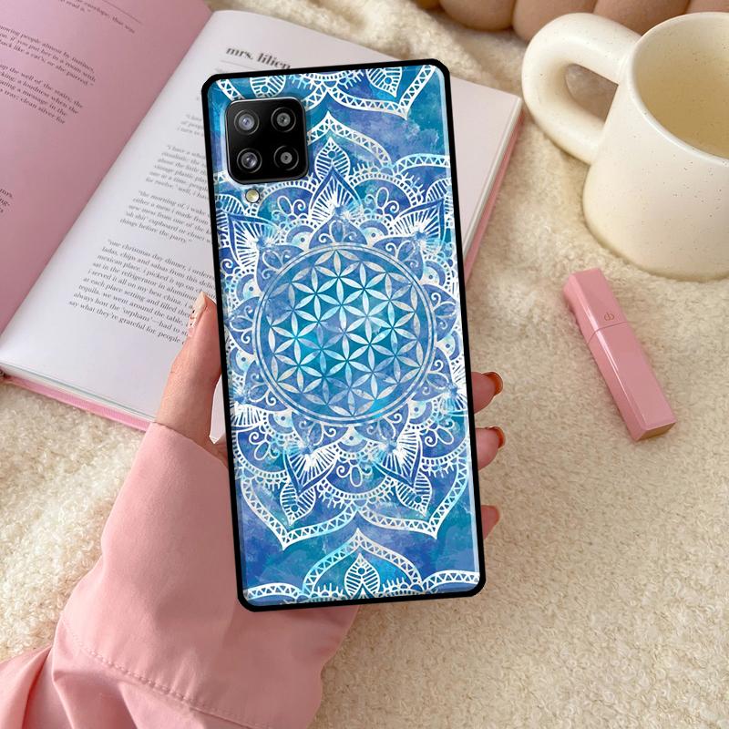 

Чехол «Цветок жизни в лотосе», пастельный золотой чехол для Samsung Galaxy A51 A71 A50 A70 A33 A53 A73 A12 A22 A32 A52 A72 A21S A52S, чехол Samsung A73 5G