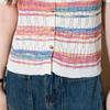 Women's Lightweight Striped Knit Short-Sleeve Cardigan Tee