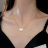 Titanium Steel Mermaid Ji Pearl Minimalist Wind Furnace Real Gold Necklace Female Collarbone Chain Accessories