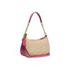 Coach Teri 25 Letter Logo Classic Monogram Zip Closure Canvas And Leather Shoulder Bag Saddle Bag Women shoulder bag Brown Pink CA548-IMVGK
