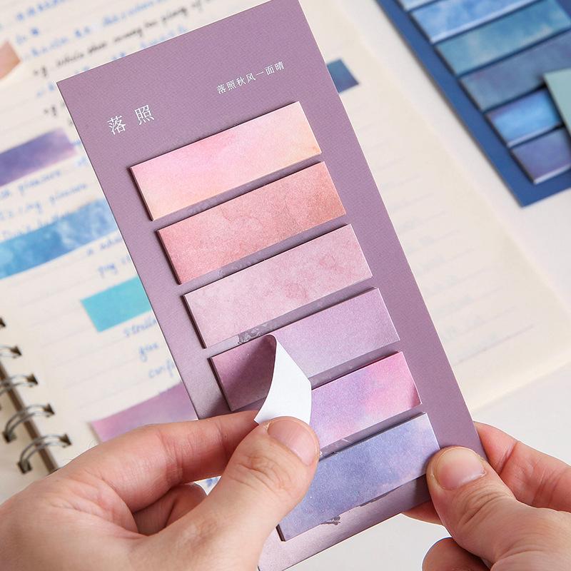 Stylish Gradient Sticky Notes for Students: Strong Adhesion, Girly Design, Perfect for Indexing and Memos, Reusable N Times