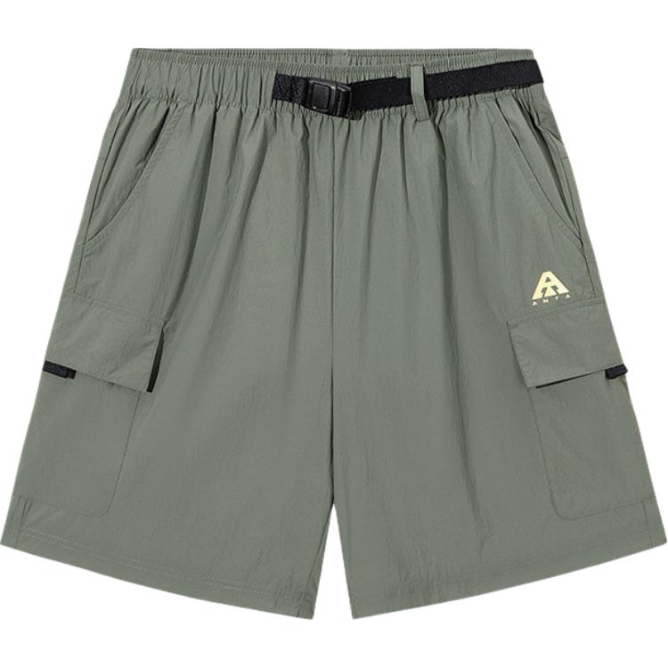 Anta Outdoor Series Solid Color Breathable Versatile Casual Five-Point Shorts Women Shorts Seaweed-Green 962526502-2