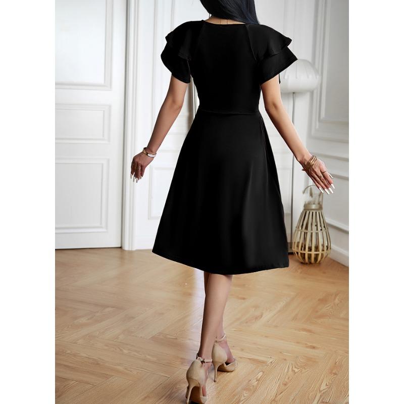 Women's Dress Summer Temperament Elegant V-neck Midi Dress