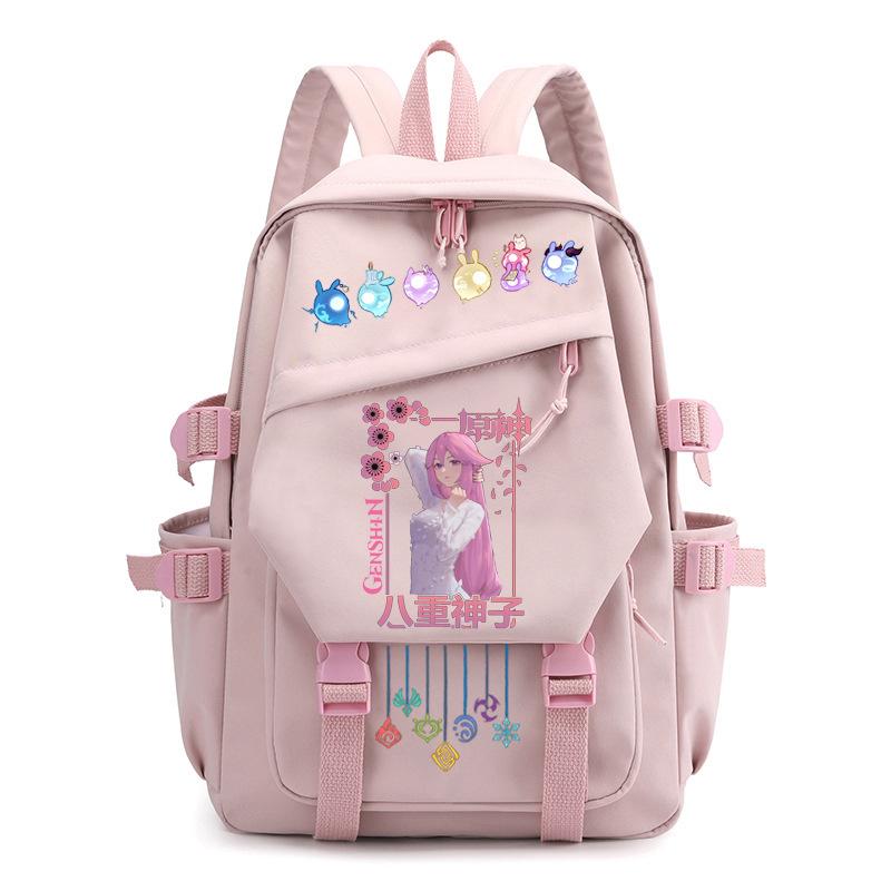 Mochila Escolar Estudante Viagem Caderno Presente para Crianças Bolsa Genshin Impact